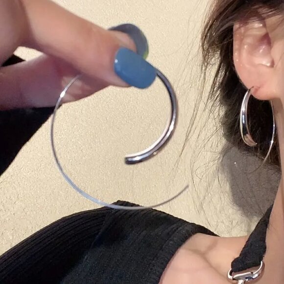 Silver Tone Spiral Earrings in Silver #1241silver - Picture 6 of 11